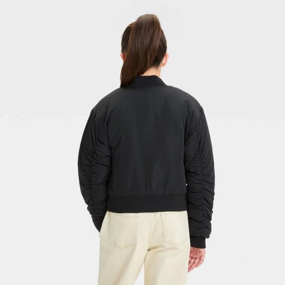 NEW Girls' Bomber Jacket - art class™ Black Medium - Picture 2 of 6